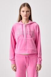 Juicy Couture cipzáras melegítőfelső kapucnival női velúr OLD GOTHIC ICCLE - rózsaszín XL