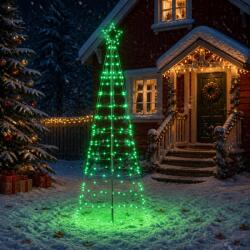 vidaXL Brad de Crăciun LED 250 cm 300 LED-uri Multicolor Oțel Negru (42050819-42050819)