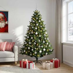  Brad de Crăciun artificial cu globuri 210 cm 300 LED-uri (3467226-3467226)