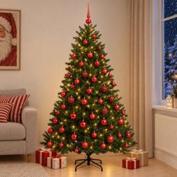 vidaXL Brad de Crăciun artificial cu glob 180 cm 300 LED-uri Alb cald (3466778-3466778)