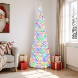  Brad de Crăciun pop up cu LED 180 cm 150 LED-uri PVC și PET Alb (42055442-42055442)
