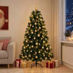 vidaXL Brad de Crăciun artificial cu glob 180 cm 300 LED-uri Alb cald (3461307-3461307)