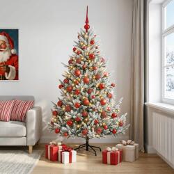 vidaXL Brad de Crăciun artificial cu glob 180 cm 300 LED-uri Alb cald (3466826-3466826)