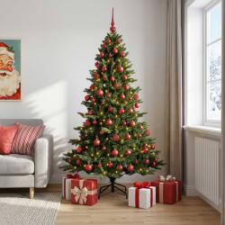 vidaXL Brad de Crăciun artificial cu glob 210 cm 300 LED-uri Alb cald (3466803-3466803)
