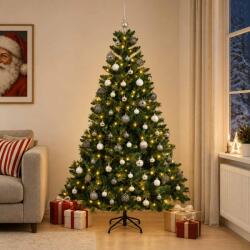 vidaXL Brad de Crăciun artificial cu globuri 180 cm 300 LED-uri (3467213-3467213)
