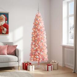  Brad de Crăciun artificial îngust cu globuri 180 cm 300 LED-uri (3461112-3461112)