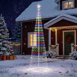 vidaXL Brad de Crăciun conic cu LED 250 cm 470 LED-uri Multicolor Oțel (42050806-42050806)