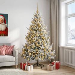 vidaXL Brad de Crăciun artificial cu glob 180 cm 300 LED-uri Alb cald (3466554-3466554)