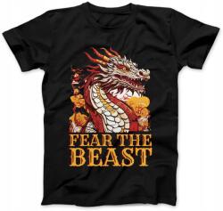 B&C Női póló Fear The Beast Fekete S Nyomtatott Póló Vicces Ajándék