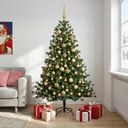 vidaXL Brad de Crăciun artificial cu glob 210 cm 300 LED-uri Alb cald (3466498-3466498)
