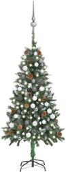  Brad Crăciun artificial pre-iluminat globuri/conuri pin 150 cm (3077895-3077895)