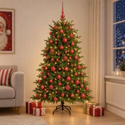 vidaXL Brad de Crăciun artificial cu glob 180 cm 300 LED-uri Alb cald (3466835-3466835)
