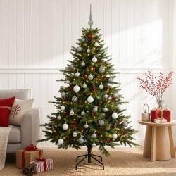  Brad de Crăciun artificial cu glob 150 cm 150 LED-uri Alb cald (3466158-3466158)
