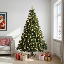 vidaXL Brad de Crăciun artificial cu globuri 180 cm 300 LED-uri (3466533-3466533)
