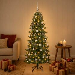 vidaXL Brad de Crăciun artificial cu glob 120 cm 150 LED-uri Alb cald (3466139-3466139)