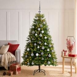 vidaXL Brad de Crăciun artificial cu globuri 120 cm 150 LED-uri (3466187-3466187)