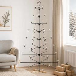 vidaXL Copac de Crăciun din metal cu suport KUOPIO 210 cm Oțel Negru (42053906-42053906)
