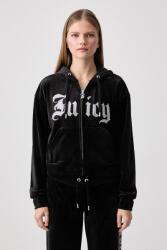 Juicy Couture cipzáras melegítőfelső kapucnival női velúr OLD GOTHIC ICCLE - fekete S