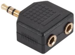 Lechpol Adaptor jack 3.5 tata - 2x jack 3.5 mama, auriu (ZLA0294)