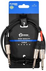 PLUGGER Cablu Y jack 6.35 mm stereo - 2 x jack 6.35 mm mono, 1 m (99200P)