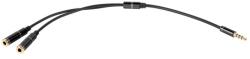 Lechpol Cablu adaptor jack 3, 5 mm 4 poli - 2x jack 3, 5 mm stereo, 20 cm (KOM0907)