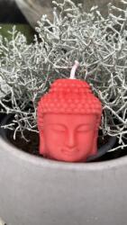 PinkTara Buddha fej gyertya - Piros színű és japán cseresznye illatú