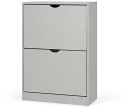 4home Dulap pentru pantofi cu ușă rabatabilă POINT Slim 2, gri deschis, gri Pantofar