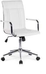 HM 20 Scaun birou ergonomic, HM Porto 2, mecanism de balans, brate tapitate, cadru cromat, 100 kg, alb (00002410)