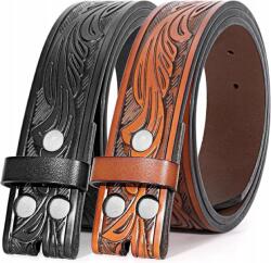  2 db Bőr Öv Cowboy Western csat nélkül fekete barna 100cm (453fdfvv)