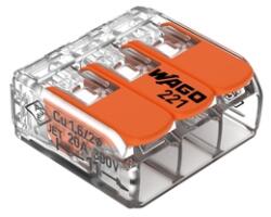 Wago Szerelőbilincs 3x 4, 0 lyukú mini 221-413 Wago (221-413)