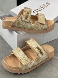 Guess Eredeti Flip-flop Papucs Textil Logóval Bézs 37
