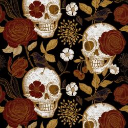 Heko Panels Textil anyag, Madárvirág koponya, Poliészter 100%, 210g/pm, Méret: 100cm x 155cm (DX972)
