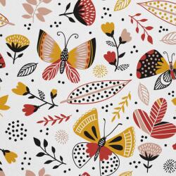 Heko Panels Textil anyag, Folk stílusú pillangók, Poliészter 100%, 210g/pm, Méret: 100cm x 155cm, DX880 (DX880)