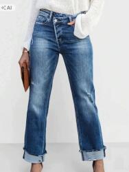 Shein Női Farmer Magas Derekú Egyenes Szárú Pamut XL XL 1