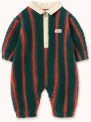 Tinycottons bébi rugdalózó MULTICOLOR STRIPES POLO SHERPA ONE-PIECE - zöld 74
