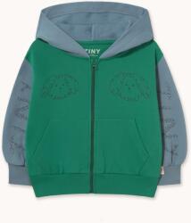 Tinycottons kapucnis melegítőfelső gyerek pamut CURLY DOG COLOR BLOCK HOODIE - zöld 92