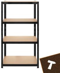 Bigstren Raktári polcállvány fekete 150x75x30cm 83411 (5904665712924)