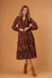 RohBoutique Rochie midi din voal cu buzunare si imprimeu paisley în nuanțe de toamnă Roh DR4883