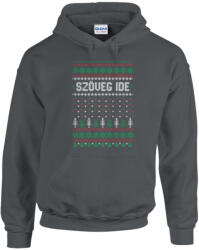  Egyedi szöveges mintasávos minta - Unisex Kapucnis Pulóver (932711-GRAFIT)