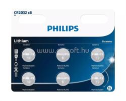 Philips GOMBELEM LÍTIUM 3.0V 6-BLISZTER (20.0 x 3.2) CR2032 (CR2032P6/01B) (CR2032P6/01B)