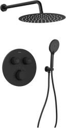 SAPHO Smart Select - Set duș cu termostat încastrat, cu corp, 30x30 cm, negru mat RP032B-01 (RP032B-01)