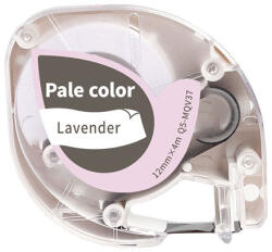 AIMO Etichete pastel AIMO Q5-MQV37 compatibile DYMO LetraTag, 12 mm, gri pe violet lavanda, pentru hobby si personalizare, compatibile AIMO P12 si imprimante DYMO LetraTag (Q5-MQV37)