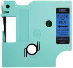 AIMO Etichete compatibile DYMO LabelManager D1 12 mm negru pe albastru pentru documente, retele IT si organizare echipamente, compatibile si cu imprimanta AIMO D1600 3D51 (3D51)