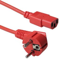ACT Powercord, conector de rețea Schuko CEE 7/7 tată (înclinat) - C13 IEC 60320, 1, 2 m, roșu (AK5129)