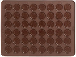 Lékué Silicone Macaron Baking Mat macaron sütőlap, 24db macaron elkészítéséhez, standard méret - 300x400mm, platina szilikon, barna - 880629 (LK880629)