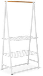 Brabantia Linn Clothes Rack Large ruhatartó állvány, 995x1900x570mm nagy méret, 2db állítható magasságú rácsos polc, bambusz rúd, acél váz, fehér - 118265 (BR118265)