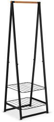 Brabantia Linn Clothes Rack Small ruhatartó állvány, 606x1900x570mm kis méret, 2db állítható magasságú rácsos polc, bambusz rúd, acél váz, fekete - 118203 (BR118203)