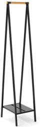 Brabantia Linn Clothes Rack Compact ruhatartó állvány, 340x1700x476mm kompakt méret, 1db alsó teli polc, bambusz rúd, acél váz, fekete - 229848 (BR229848)