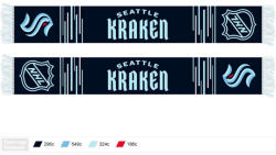 BDA NHL HD Knitted Jaquard Scarf Seattle Kraken Sál