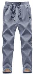 MAGCOMSEN 38 férfi fleece szabadidőnadrág szürke/kék (B09PGZSQP4)